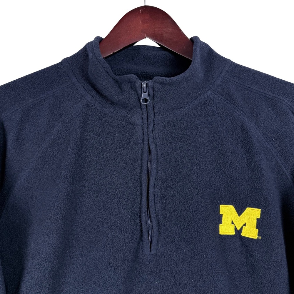 Gear For Sports Michigan Fleece Pullover Mens XL Navy Blue Quarter Zip Gorpcore